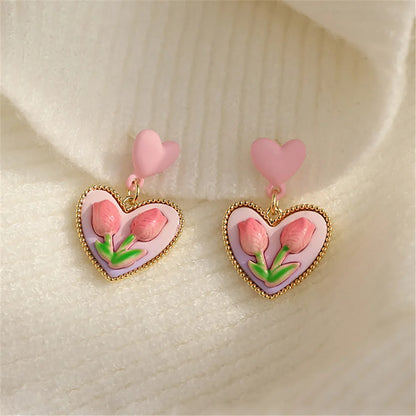 sengpan Korean Flower Shape Stud Earrings Women Personality Fashion Unique Niche Design Earrings Luxury Wedding Jewelry Birthday Gift