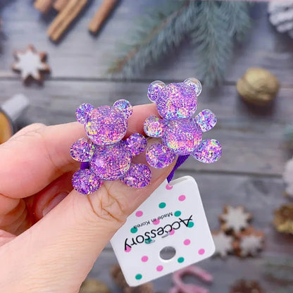 sengpan Children Sequins Floral Elastic Hair Bands Rubber Band Hair Tie Princess Kawaii Rope Headwear Girls Kids Hair Accessories