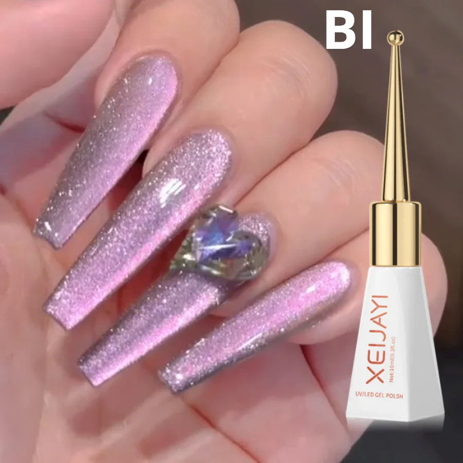 sengpan Magnetic Gel Purple Color Reflective Glitter Cat Eye Gel Polish 자석젤  Semi-permanent Nail Polish UV Venalisa for Manicure