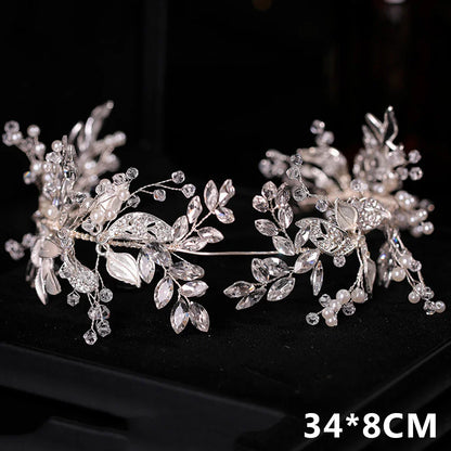 sengpan Women Hair Accessories Crystal Leaf Headbands Bridal Hairband Wedding Bridal Hair Comb Hair Clip Headdress Jewelry Gift