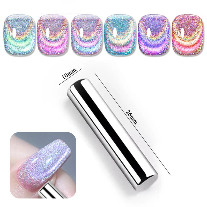 sengpan Super Holos Cat Magnetic Nail Gel Polish for Nails 10ml Soak Off Holographics Laser Gel Polish Auroras Glimmer Nails