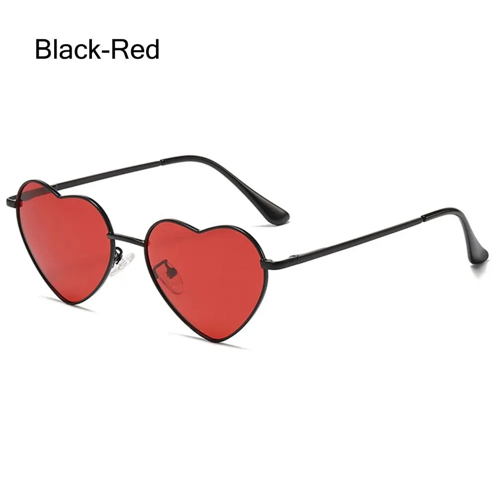 sengpan Heart-Shaped Sunglasses Heart Sun Glasses Shades Vintage 90s Glasses UV400 Protection Metal Frame Sunglasses Fancy Accessories