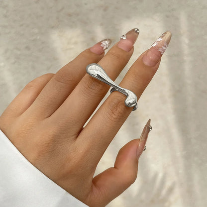 Lianfudai Hip Hop Punk Irregular Metal Rings For Women Men Fashion Geometric Gold Silver Color Knuckle Joint Ring Jewelry 2024 New