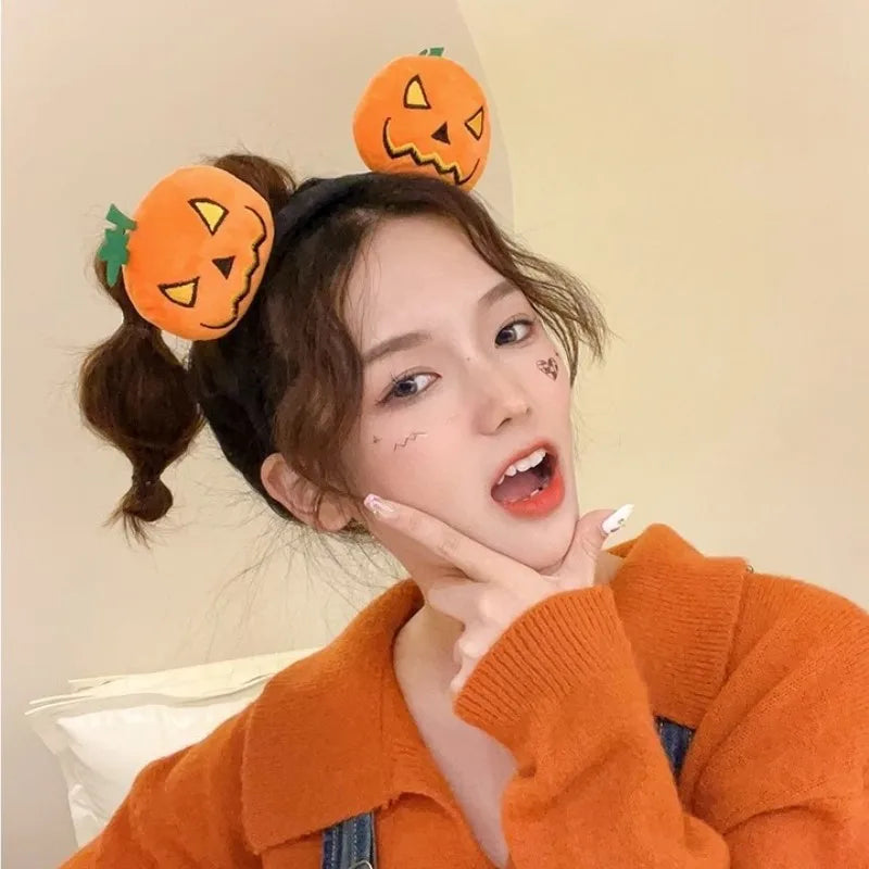 sengpan Cartoon doll hair accessories holiday dress up performance headdress decoration devil pumpkin headband funny Halloween headband