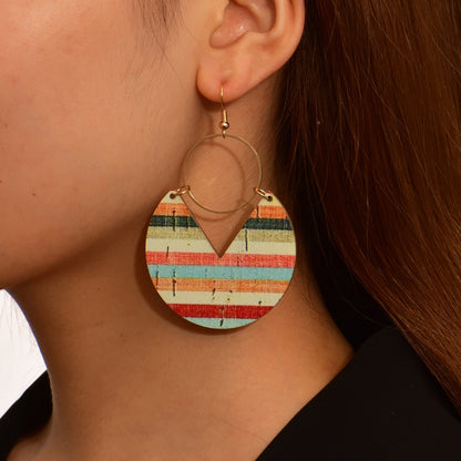 sengpan Printed Plate Drop Earrings For Women Light Luxury Fashion Ladies Cocktail Party Drop Earrings Jewelry Direct Selling Wholesale