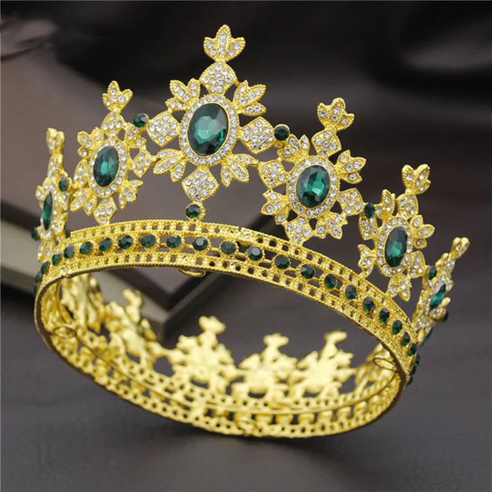 sengpan Big Crown for King and Queen Princess Pageant Tiaras and Crowns Rhinestone Headbands for Women Bride Wedding Hair Accessories