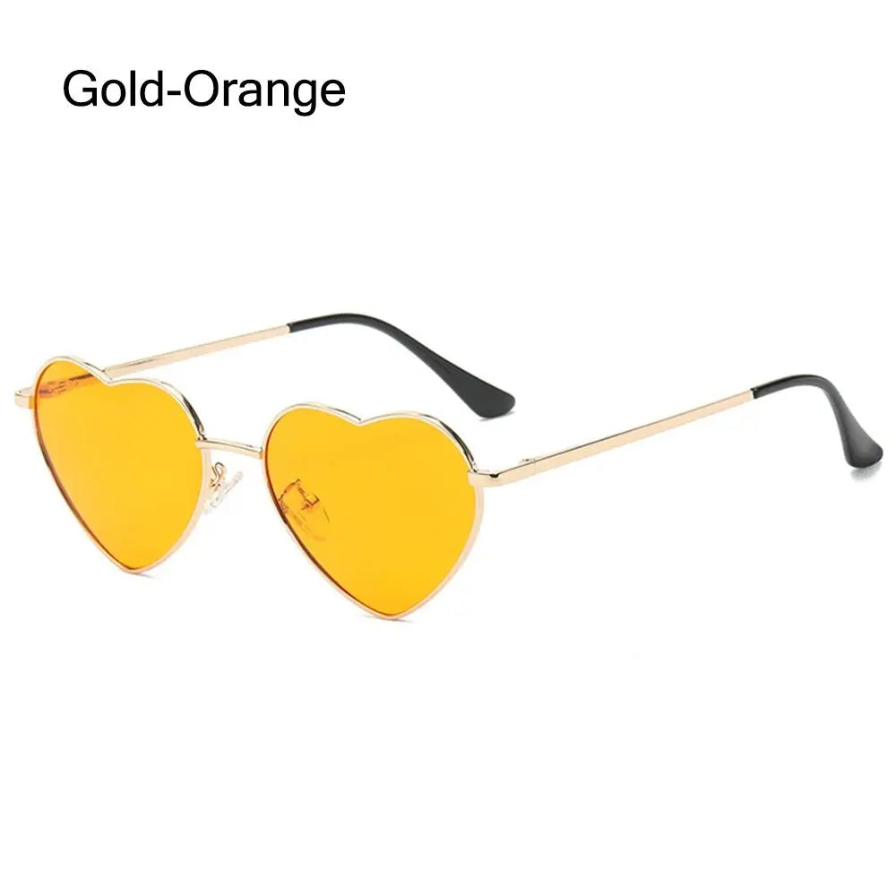 sengpan Heart-Shaped Sunglasses Heart Sun Glasses Shades Vintage 90s Glasses UV400 Protection Metal Frame Sunglasses Fancy Accessories