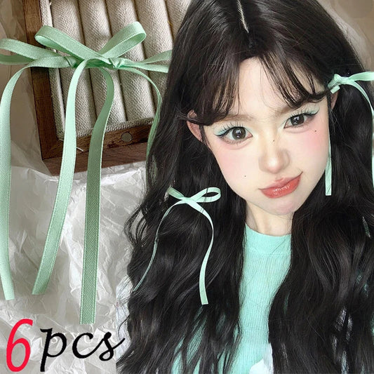 sengpan Mint Green Princess Silk Bowknot Hairpin for Women Korean Kpop Sweet Cute Girls Hairpins Clips Hair Accessories Headdress