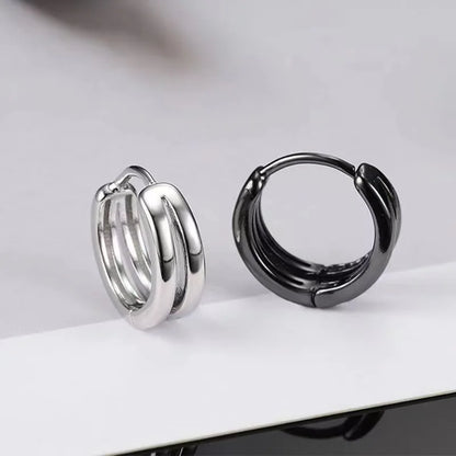 sengpan Punk Men's Stainless Steel Hoop Earrings for Women Hip Hop Circle Earring for Men Earrings Gothic Ear Stud Jewelry Party Gift