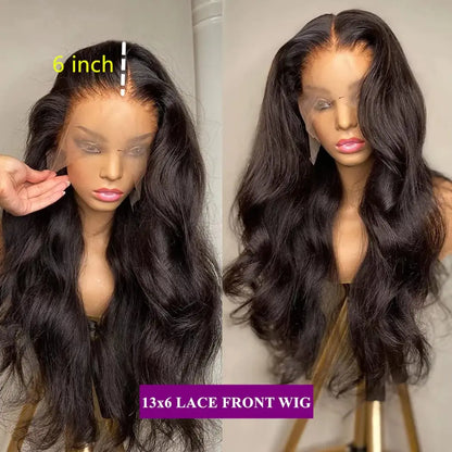 sengpan Body Wave Lace Front Human Hair Wigs for Black Woman 13x6 HD Lace Frontal Wig 180 Density Transparent Preplucked Human Hair Wig