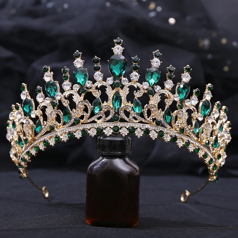 sengpan Baroque Crystal Tiaras And Crowns Rhinestone Prom Bridal Wedding Hair Accessories Jewelry Crown Tiara For Women Bride Gift