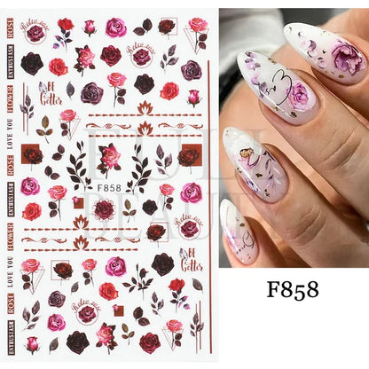 sengpan 3D Halloween Nail Art Stickers Horror Ghost Skull Evil Eye Anime Decals Bloody Rose Sticker for Nail Manicure Decoration LEBF956