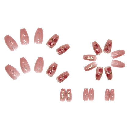 sengpan 24Pcs/Set Long T Glitter Wearing Reusable False Nails Nail Art Full Cover Artificial Fake Nails Ballerina False Nail