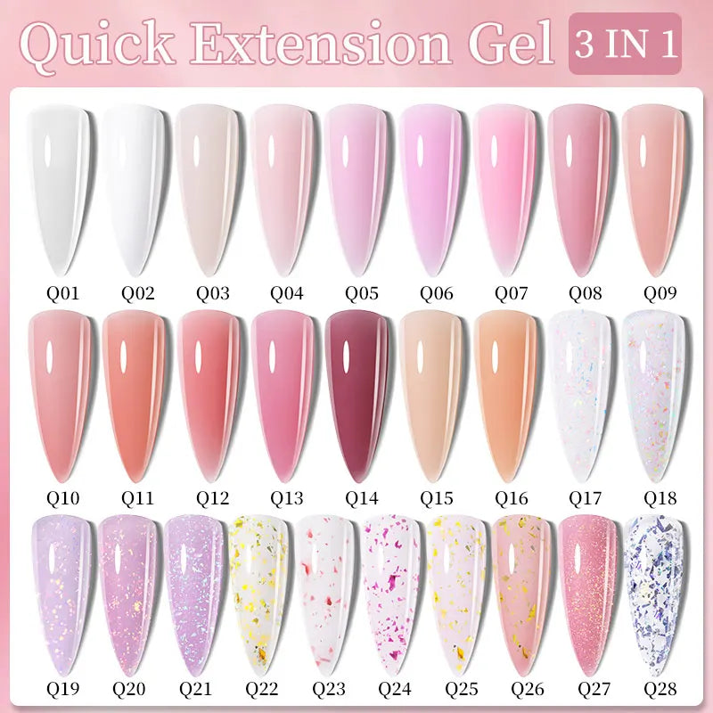 sengpan 7ML Quick Extension Gel Nail Polish Gold Foils Glitter Polish Vernis Semi Permanent UV Gel Nail Art Soak Off Hard Gel