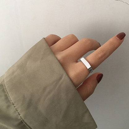 sengpan Silver Color Bijoux Simple Style Multilayer Line Finger Rings Girl Gift Large Open Ring Geometric Irregular Exaggerated Jewelry