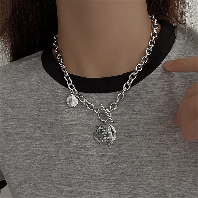 Lianfudai 2024 Fashion Unisex Multilayer Hip Hop Long Chain Necklace For Women Men Jewelry Gifts Key Cross Pendant Necklace Accessories