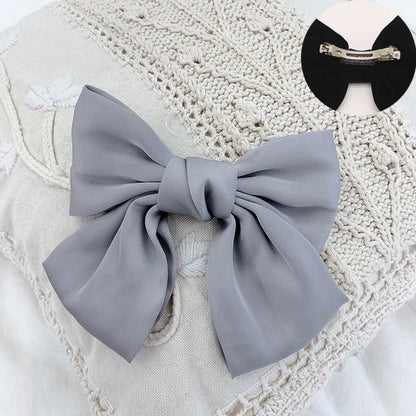 sengpan Oversized Bow Hair Accessories Fashion Satin Ribbon Hairpins Big Bow Hairpins Women Girls Satin Ladies Hairpins Cute