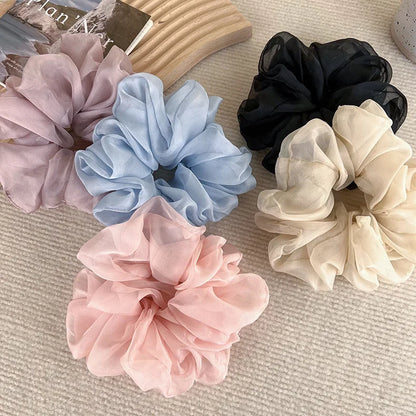 sengpan Soft and Romantic Hair Ties for Women with Unique Ruffle Design and Elegant Organza Material Charm and Beauty