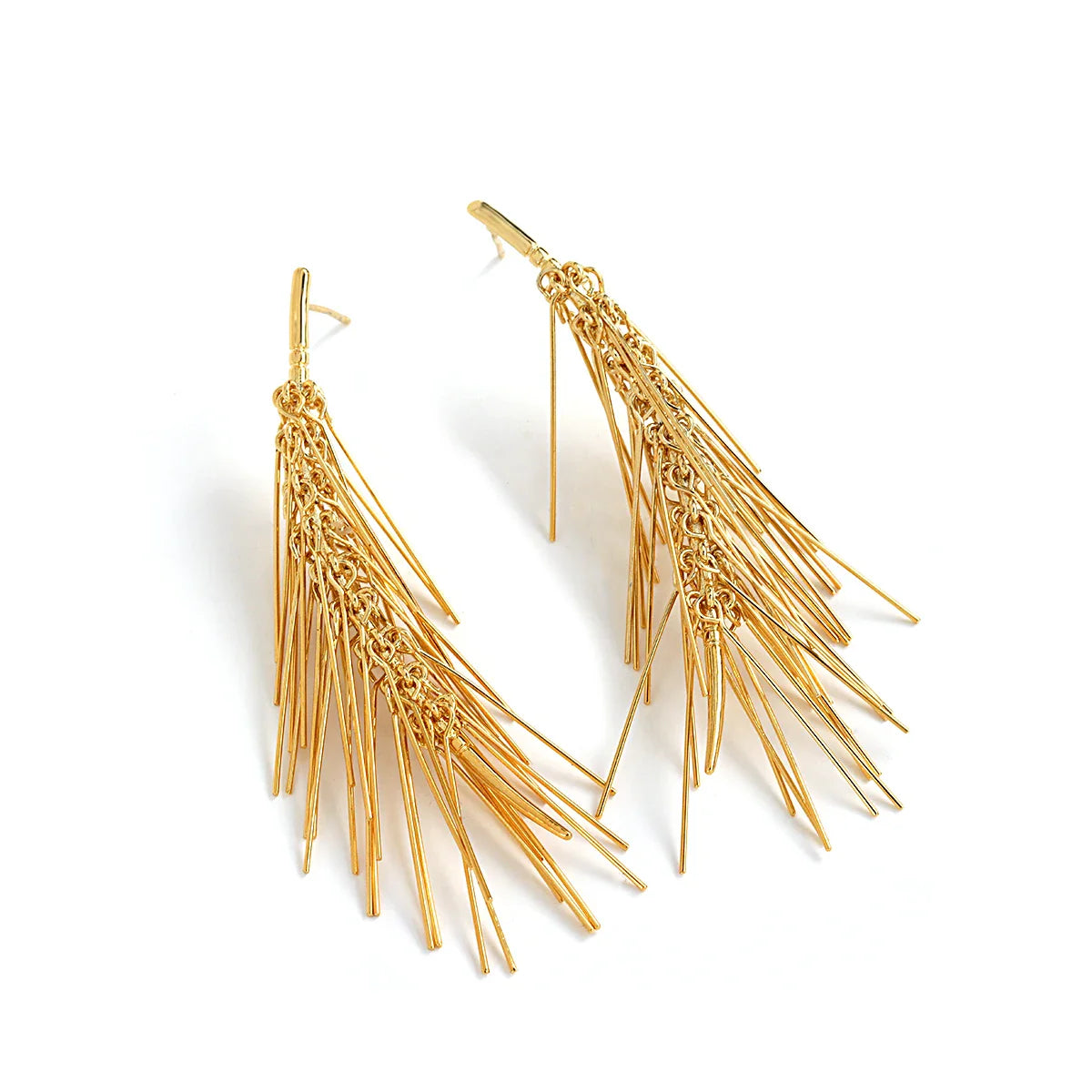 sengpan Multilayer Metal Fringe Earrings for Women Fashion Luxury Gold Color Long Tassel Earrings Statement Party Jewelry