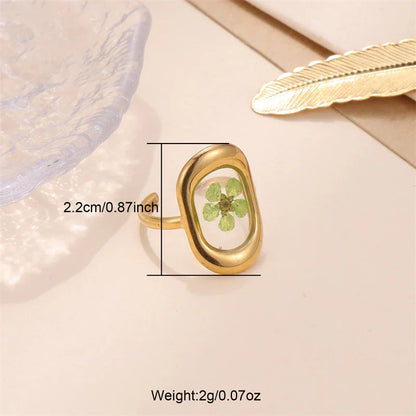 sengpan Ins Retro Women's Fashion Jewelry Eternal Flower Series Stainless Steel Ring Love Accessories Open Ring