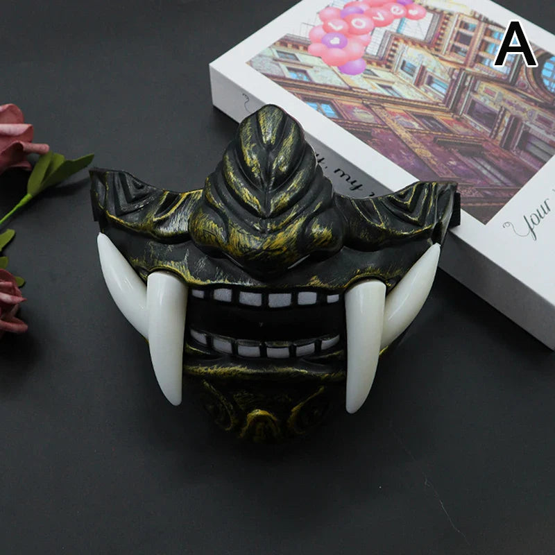 sengpan Japanese Samurai Oni Demon Mask Halloween Demon Samurai Cosplay Horror Prajna Killer Masks Party Costume Props