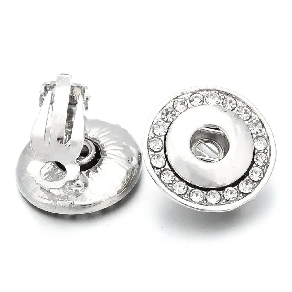 Lianfudai New 12mm Snap Jewelry Earring Metal 12mm Snap Button Earrings Eardrop Mini Snap Earring Charm Buttons