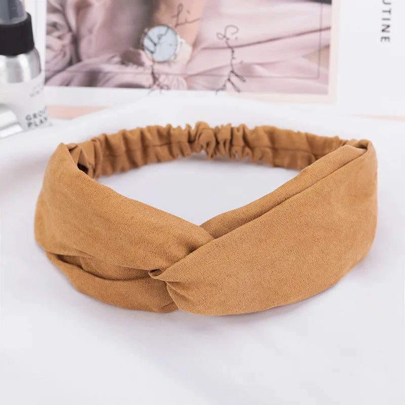 Lianfudai 2024 New Design Fashion Women Summer Style Headbands Bohemian Girl Cross Turban Bandage Bandanas Hairbands Hair Accessories