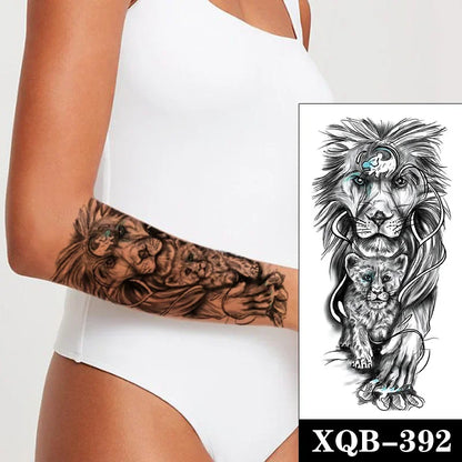 sengpan Waterproof Temporary Tattoo Sticker Black Realistic Tiger Line Totem Design Fake Tattoos Flash Tatoos Arm Body Art for Women Men