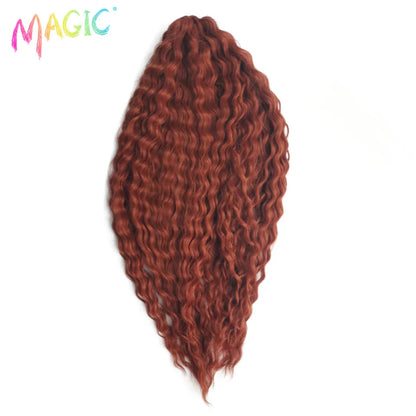 sengpan  Synthetic Hair Water Wave 24Inch Braid Hair Twist Crochet Hair Ombre Blonde Pink Deep Wave Braiding Hair Extension Cosplay