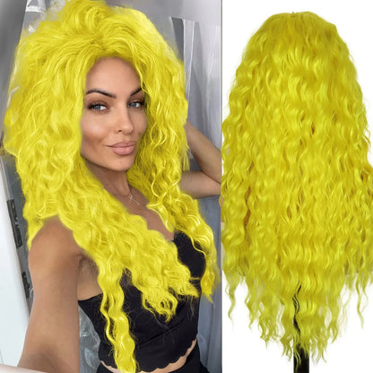 sengpan Ash Blonde Curly Wig Synthetic Long Curly Hair Wigs for Women Fluffy Hairstyle Wave Ombre Wig Costume Carnival Party Regular Wig