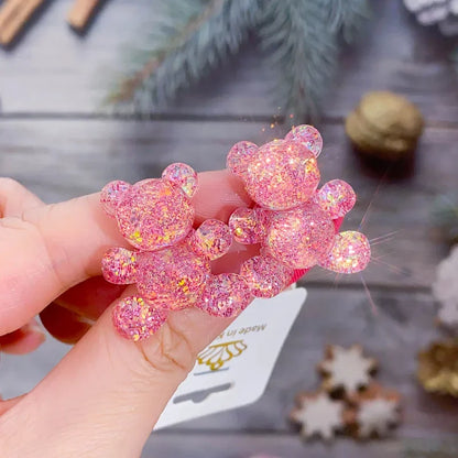 sengpan Children Sequins Floral Elastic Hair Bands Rubber Band Hair Tie Princess Kawaii Rope Headwear Girls Kids Hair Accessories