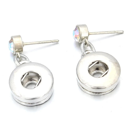 sengpan New 12mm Snap Jewelry Earring Metal 12mm Snap Button Earrings Eardrop Mini Snap Earring Charm Buttons