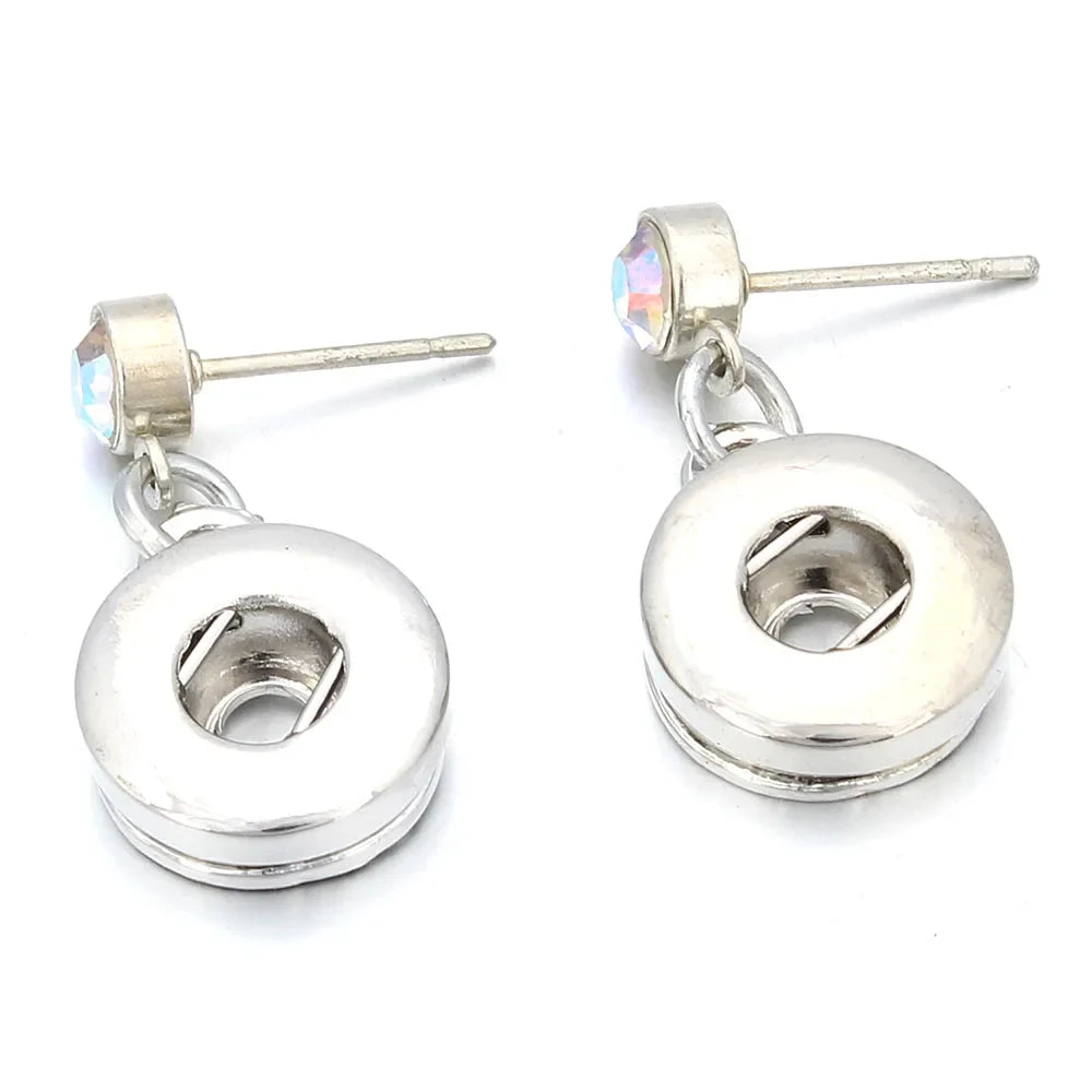 Lianfudai New 12mm Snap Jewelry Earring Metal 12mm Snap Button Earrings Eardrop Mini Snap Earring Charm Buttons