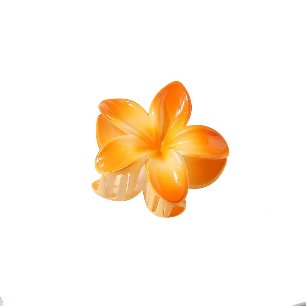 Lianfudai New Gradient Large Flower Acrylic Hair Clip for Women Sweet Hairpins Hair Claws Crab Clamp Barrettes Hawaiian Hair Accessories