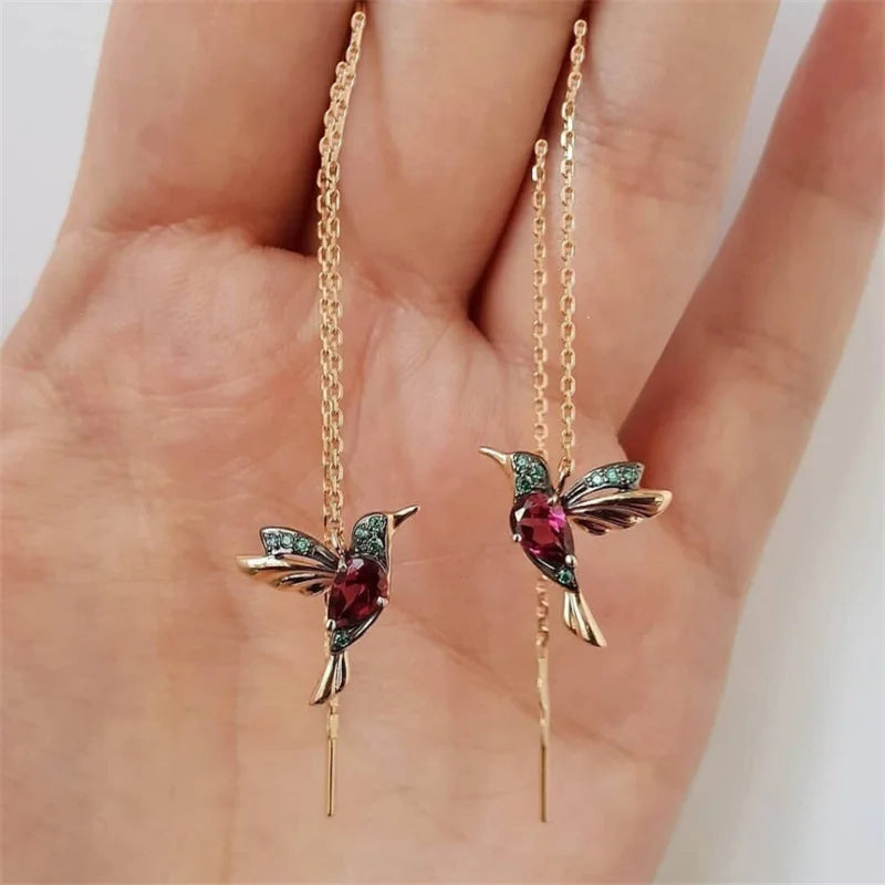 sengpan New Fashion Little Bird Drop Long Hanging Earrings for Women Elegant Girl Tassel Earring Stylish Jewelry Personality Gift