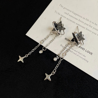 sengpan New Kpop Goth Punk Vintage Star Pendant Earrings For Women Men Hip Hop Y2K Grunge Aesthetic Scene 2000s EMO Jewelry Accessories