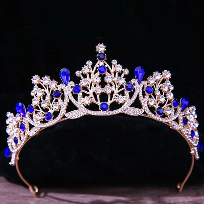 sengpan Baroque Vintage Princess Queen Bridal Crown Headwear Crystal Tiara For Women Wedding Crown Hair Dress Accessories Jewelry