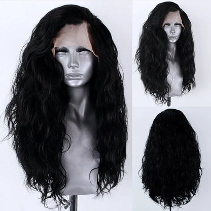 sengpan White Loose Body Wave Synthetic Wig Long Wavy Lace Front Wigs for Women Cosplay Costume Party Hair Wig