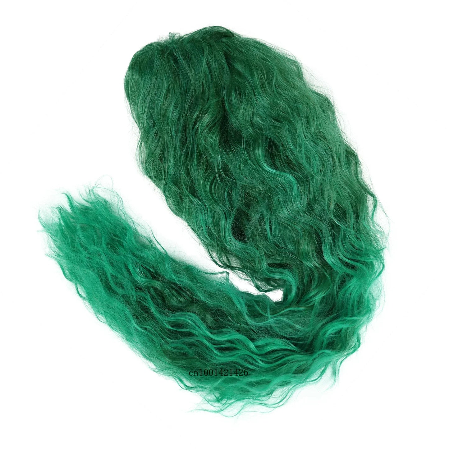 sengpan Green Wigs Costume for Women Synthetic Hair Long Curly Wig Natural Water Wave Hairstyles Thick Fluffy Hair Cosplay Wigs 28 Inch