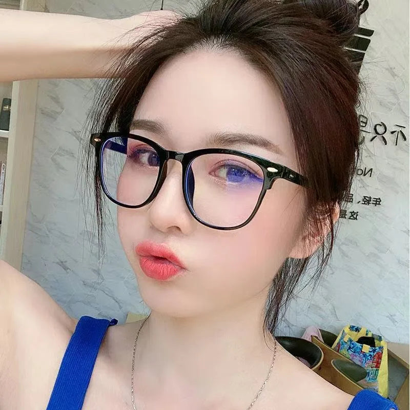 sengpan Glasses Ultralight Retro Transparent Frame Plain Men Women Anti Blue Light  Glasses  Party Decorate Eyeglasses Fake Glasses