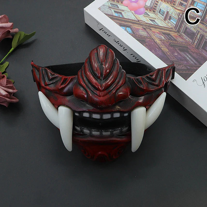 sengpan Japanese Samurai Oni Demon Mask Halloween Demon Samurai Cosplay Horror Prajna Killer Masks Party Costume Props