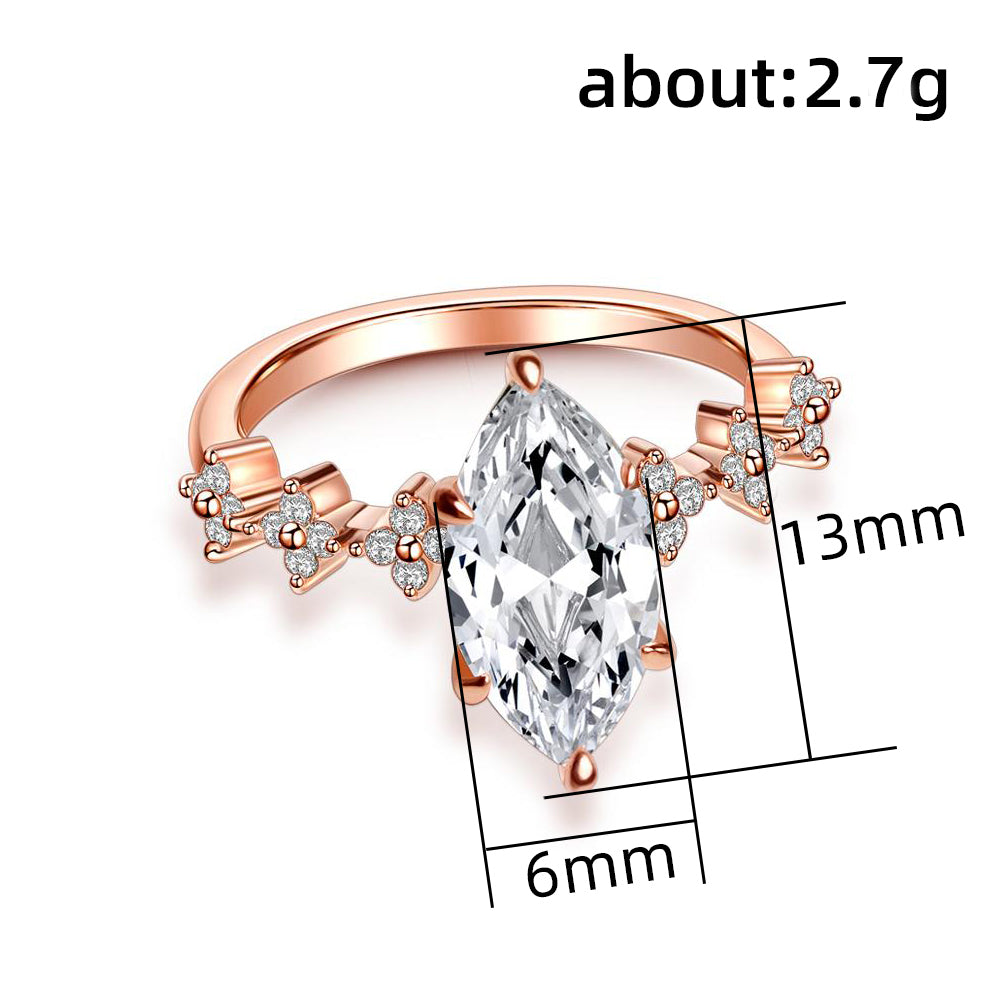 sengpan western jewelry for women Crystal Marquise Cubic Zircon Wedding Rings for Women Simple Stylish Design Female Finger-ring Party Gift Fashion Jewelry