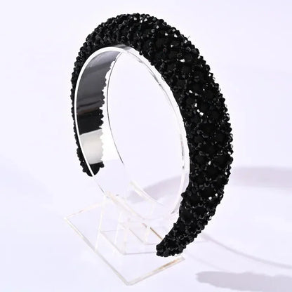 sengpan Rhinestone Hair Hoop Sweet Headbands for Women Braided Handmade Diamond Crystal Hairband Hair Styling Accessories