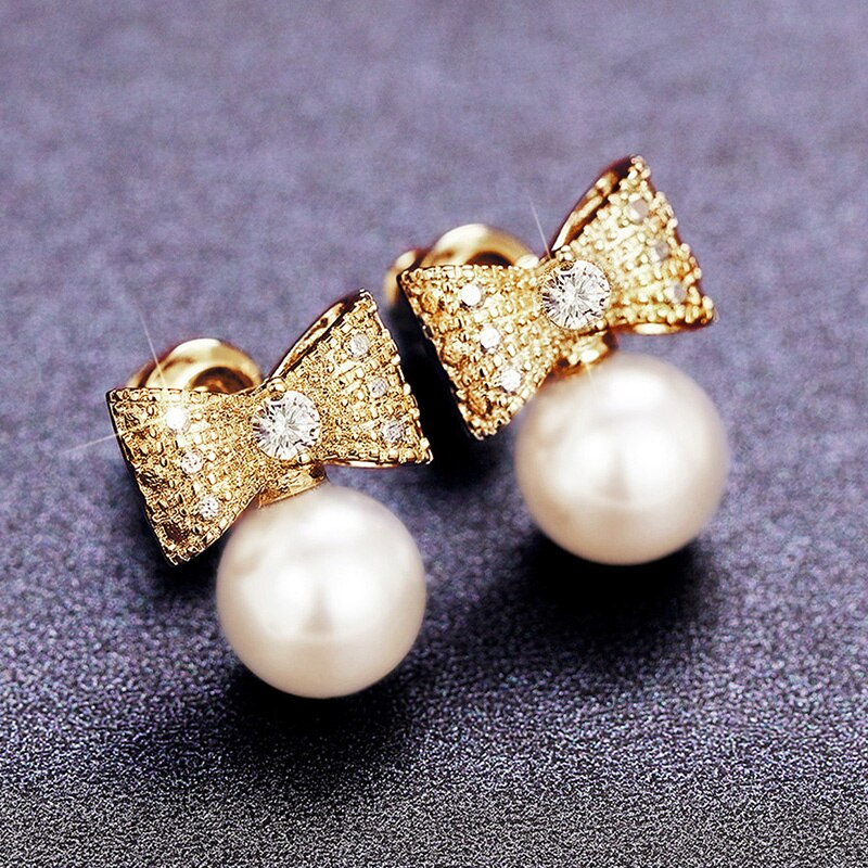 sengpan Trendy Style Imitation Pearl Design Stud Earrings for Women Exquisite Daily Wearable Jewelry Elegant Wedding Accessories