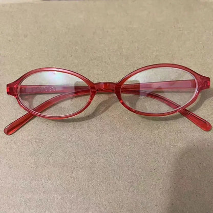 sengpan Retro Oval Glasses Women Girls Y2K Red Green Frame Glass Eyewear Decorative Computer Anti-blue Eyeglasses with Seaside Driving