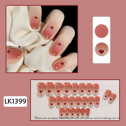 sengpan 24p Artifical Fake Nails Full Coverage False Nails White Clouds French Long Wearing Reusable Nail Coffin Ballerina Press on Nail