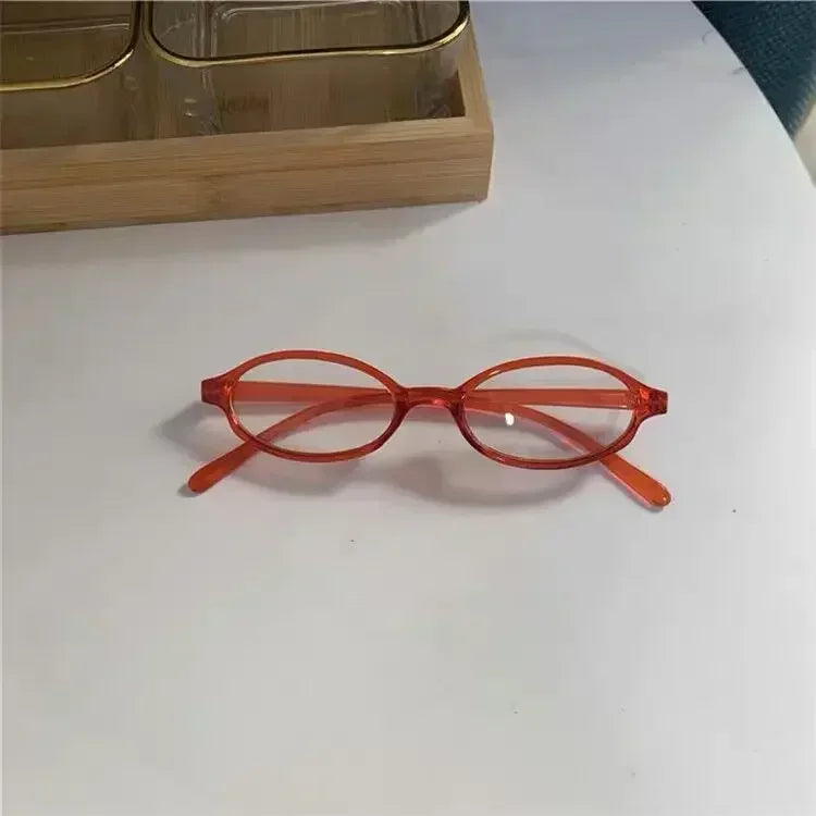 sengpan Retro Oval Glasses Women Girls Y2K Red Green Frame Glass Eyewear Decorative Computer Anti-blue Eyeglasses with Seaside Driving