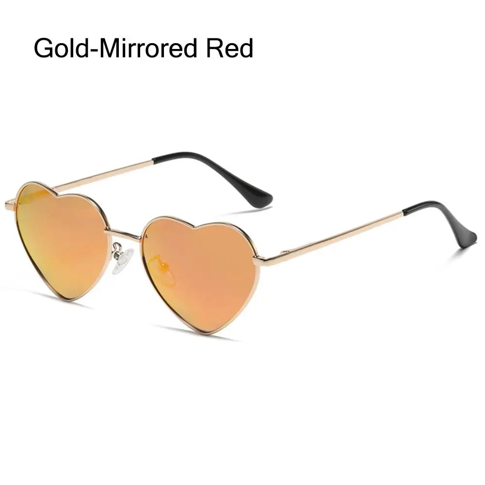 sengpan Heart-Shaped Sunglasses Heart Sun Glasses Shades Vintage 90s Glasses UV400 Protection Metal Frame Sunglasses Fancy Accessories