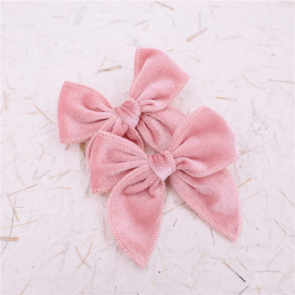 sengpan Small Velvet Fable Bow Hair Clips for Toddler Baby Girl Kids Christmas Velvet Hair Bow Alligator Clips Accessories