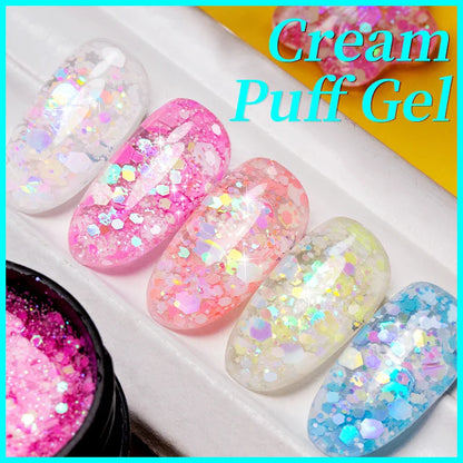 sengpan Sparkling Summer Glitter Sequins Gel Nail Polish 5ML Cream Puff Gel Soak Off UV Nail Gel Semi-permanent Varnish For Manicure